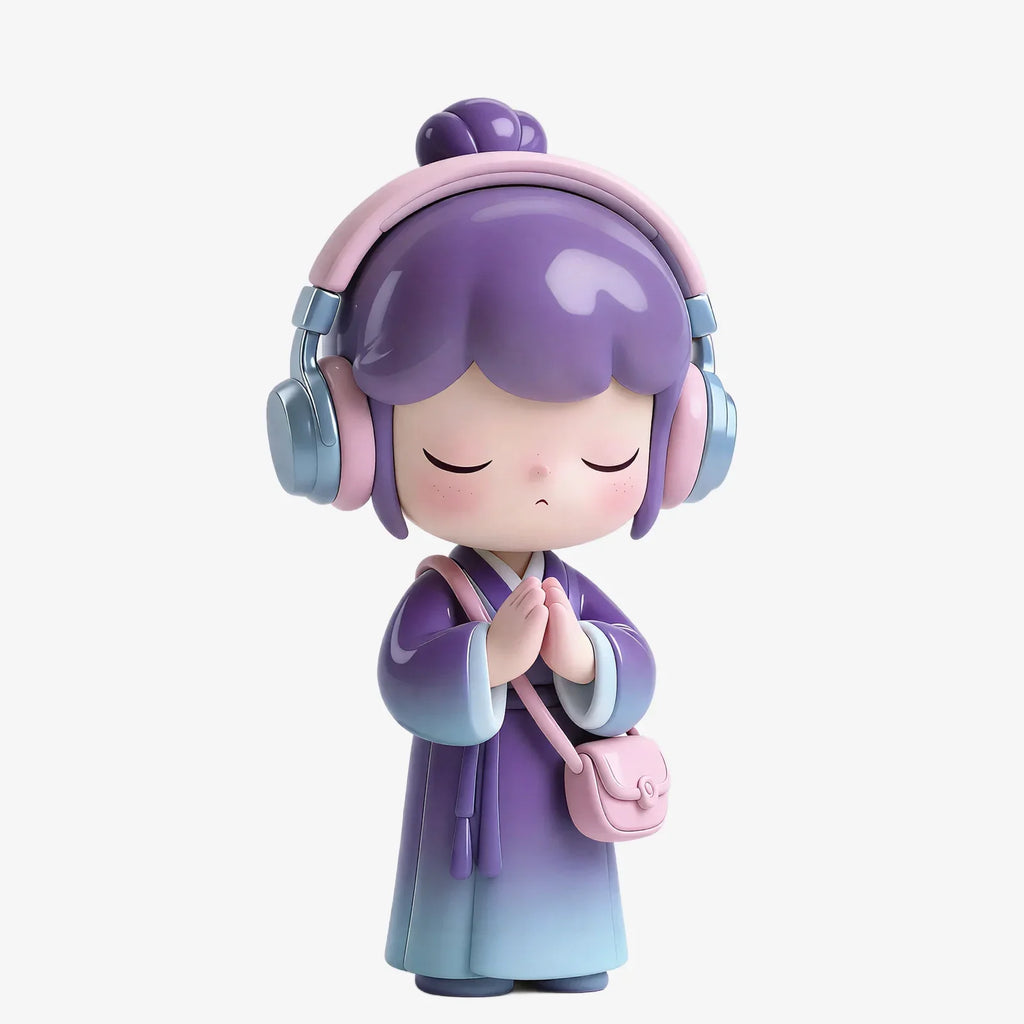 Ancient Style Headphone Girl Figurine