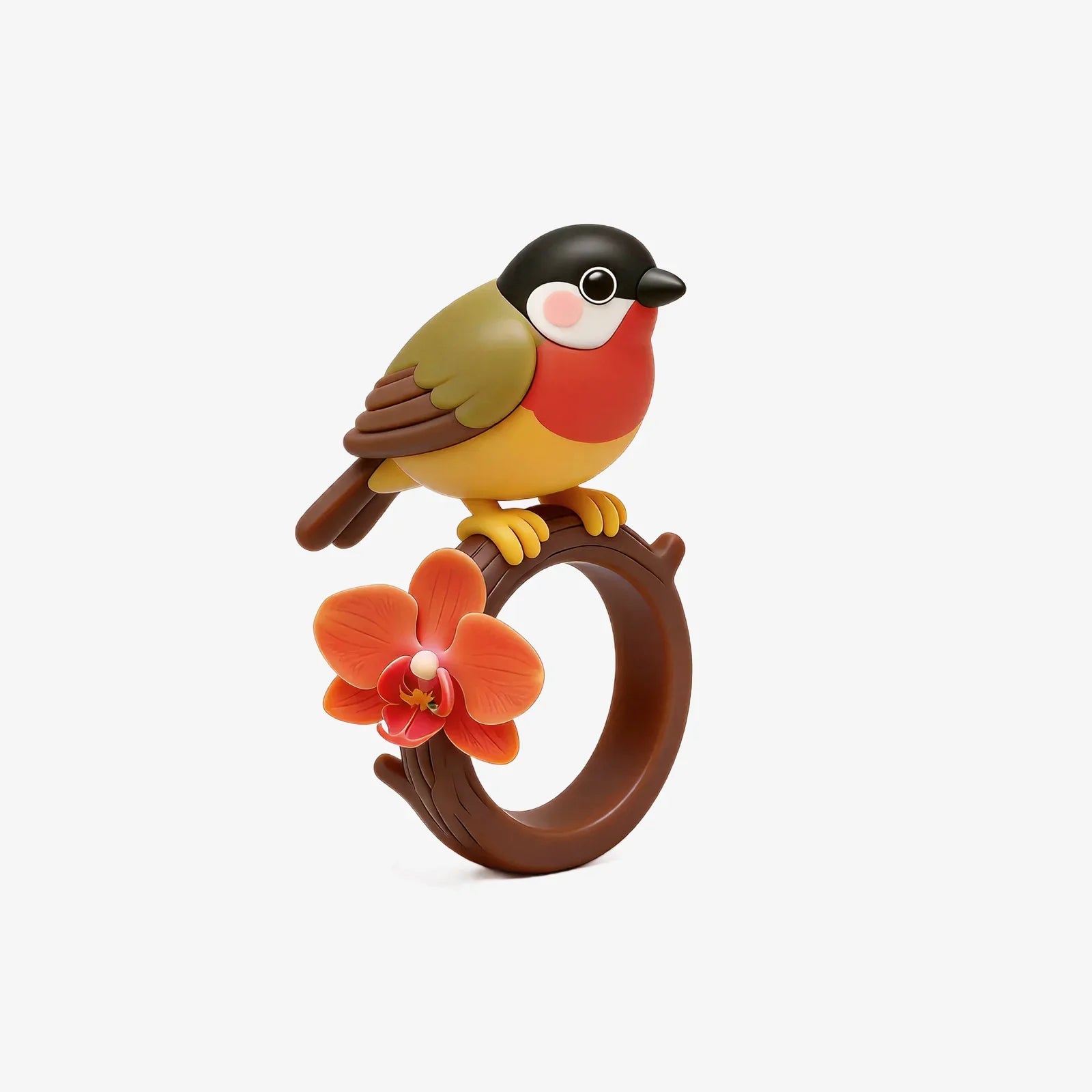 Cute Bird And Flower Ring