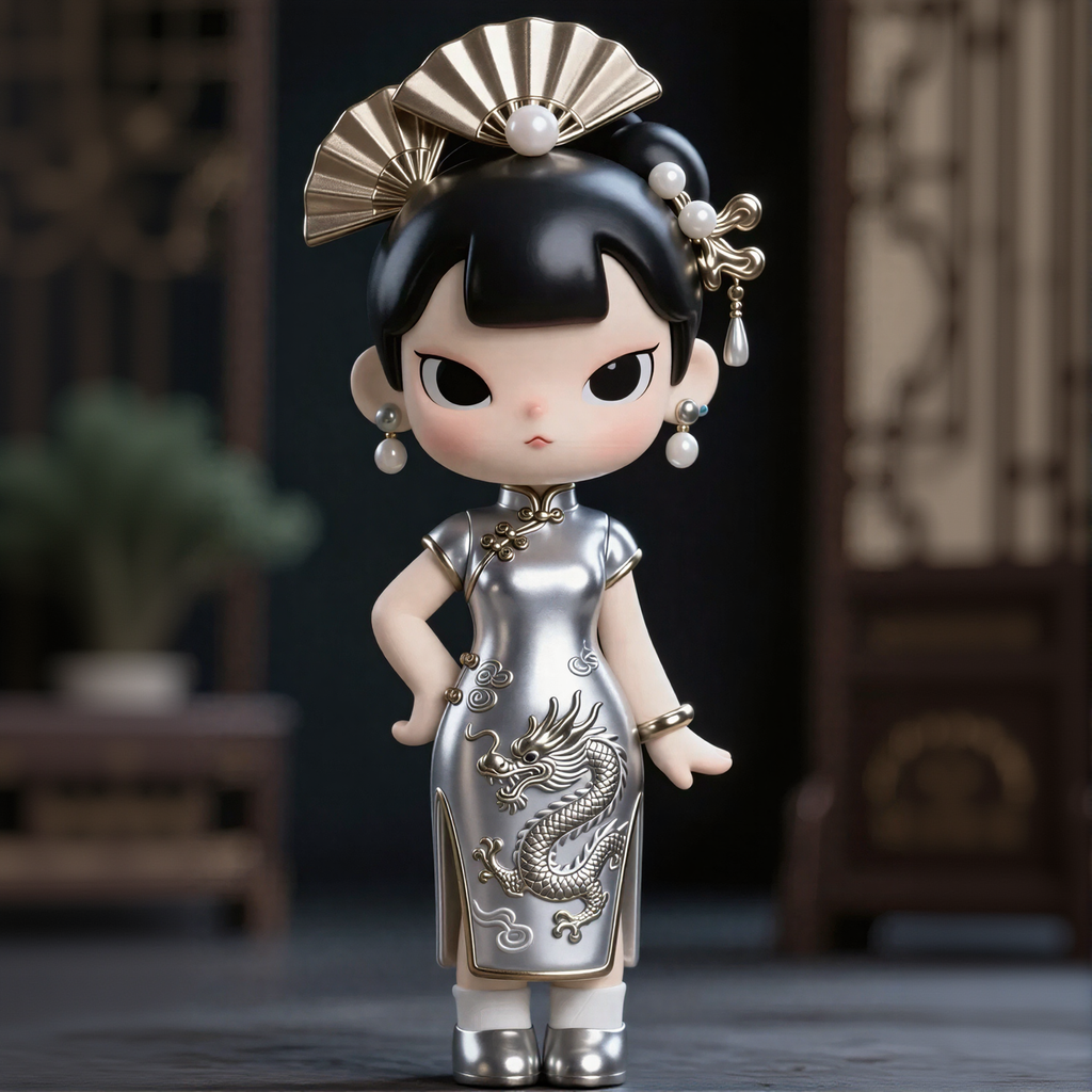 Cheongsam Dragon Pattern Figure