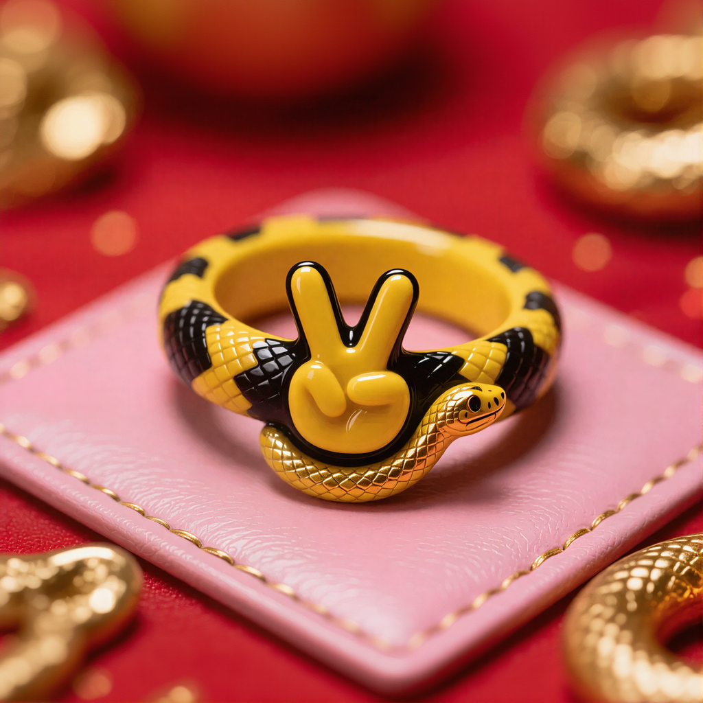 Snake Peace Sign Ring