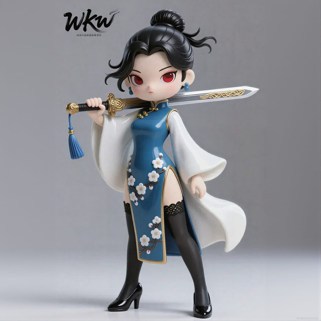 Cheongsam Sword Beauty Figure