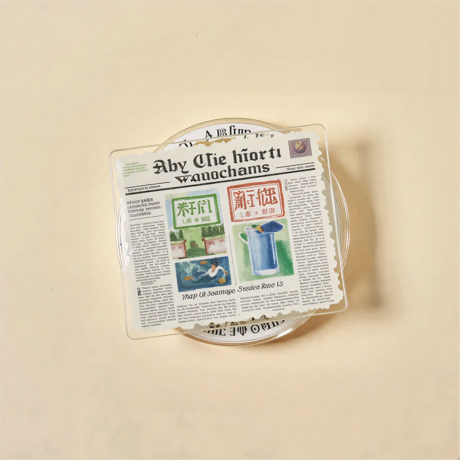 Vintage Newspaper Style Phone Grip Stand