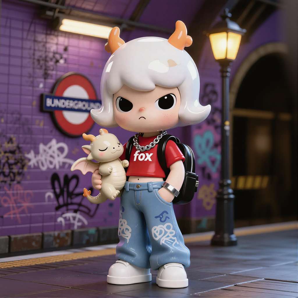 Trendy Cool Dragon Horn Girl Figure