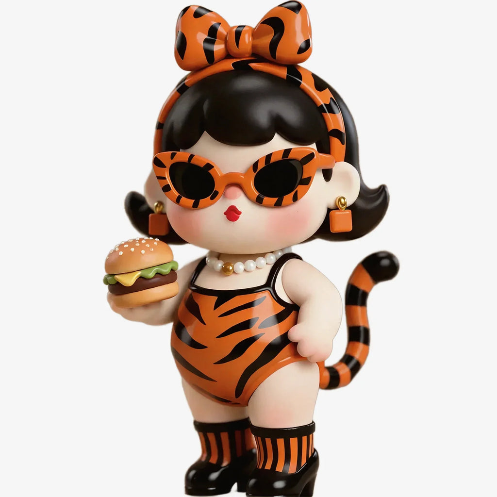 Tiger Stripes Fashion Cute Girl Figure