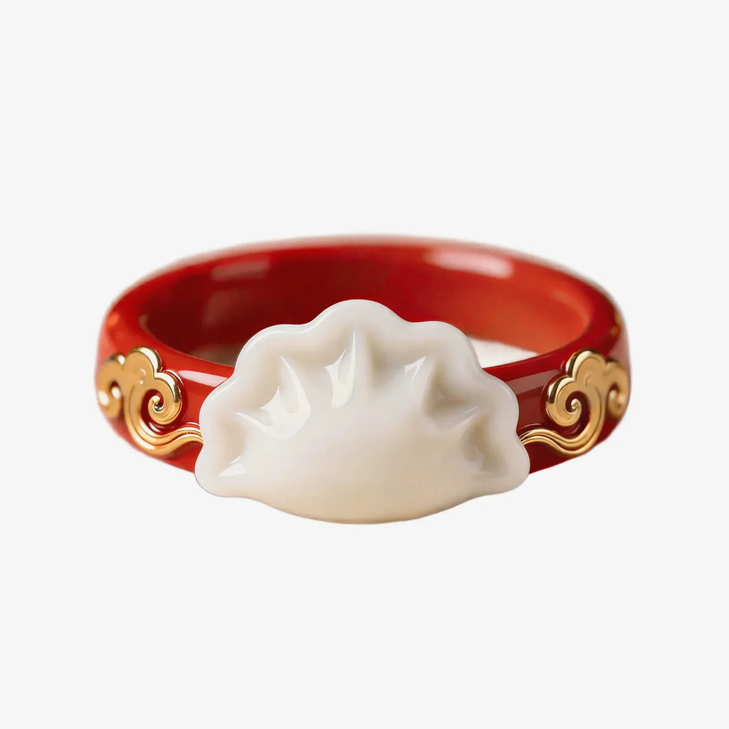 Red Auspicious Cloud Dumpling Ring