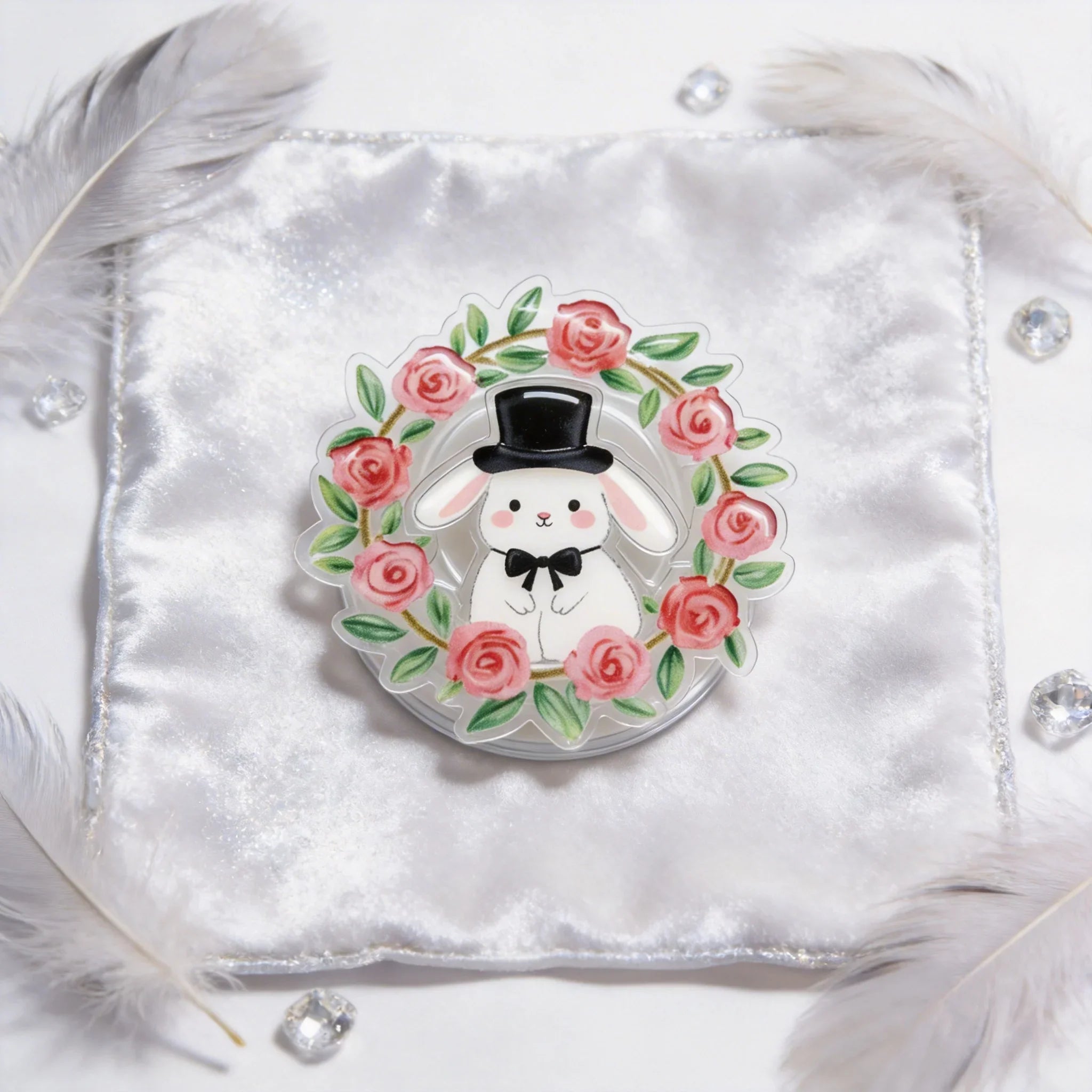 Rose Rabbit Gentleman Phone Grip Stand