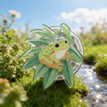 Green Plant Frog Phone Grip Stand
