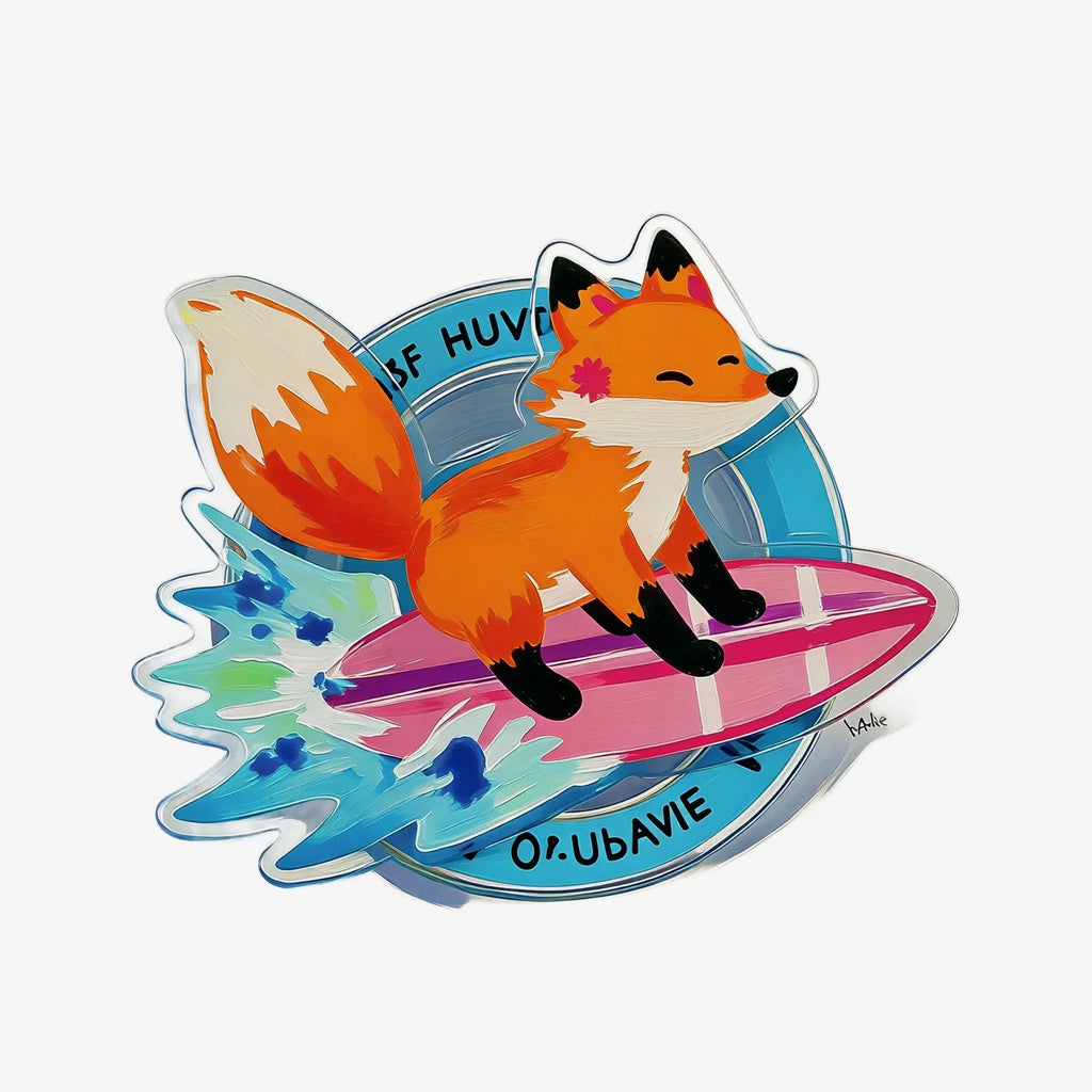 Surfing Little Fox Phone Grip Stand