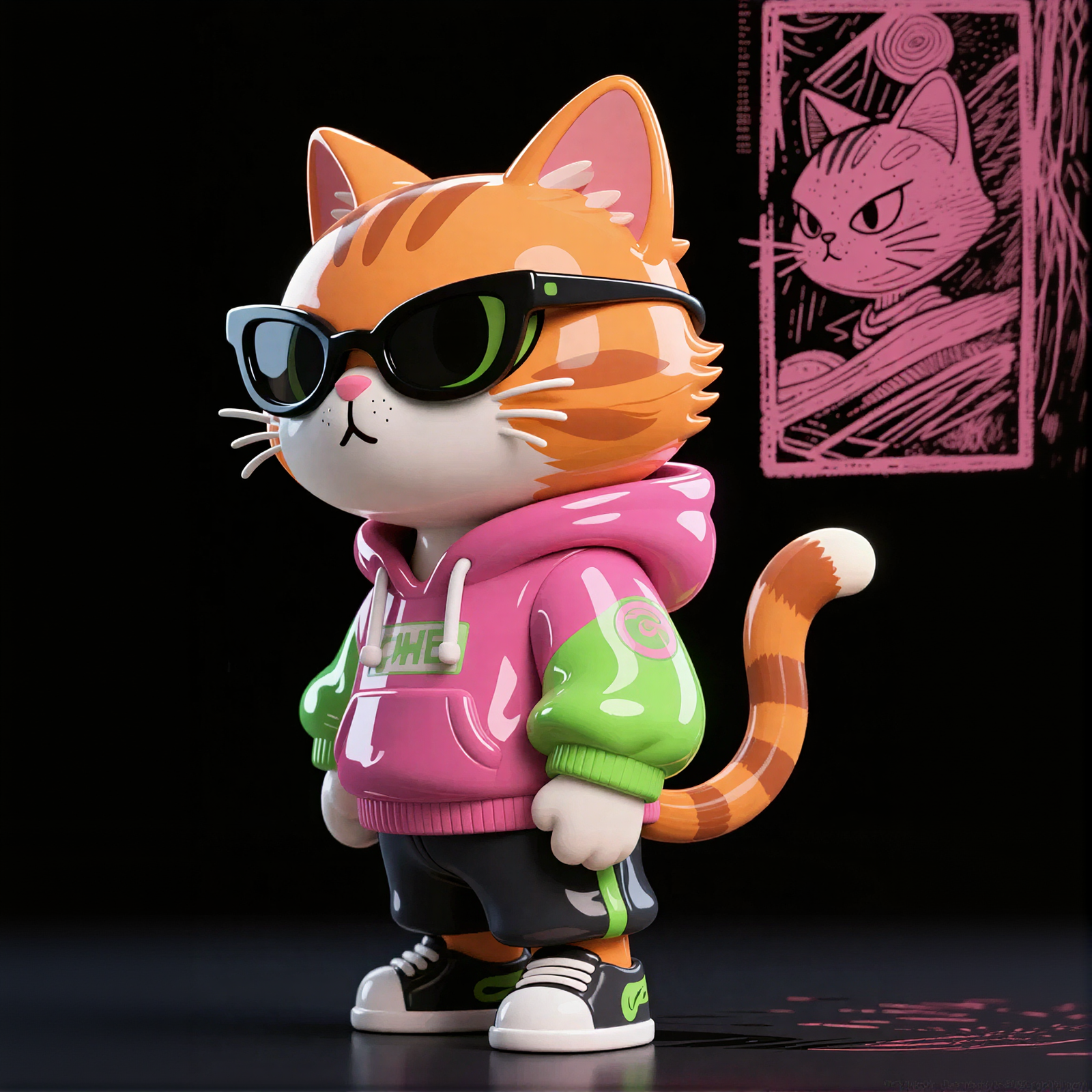 Trendy Cool Cat Figure