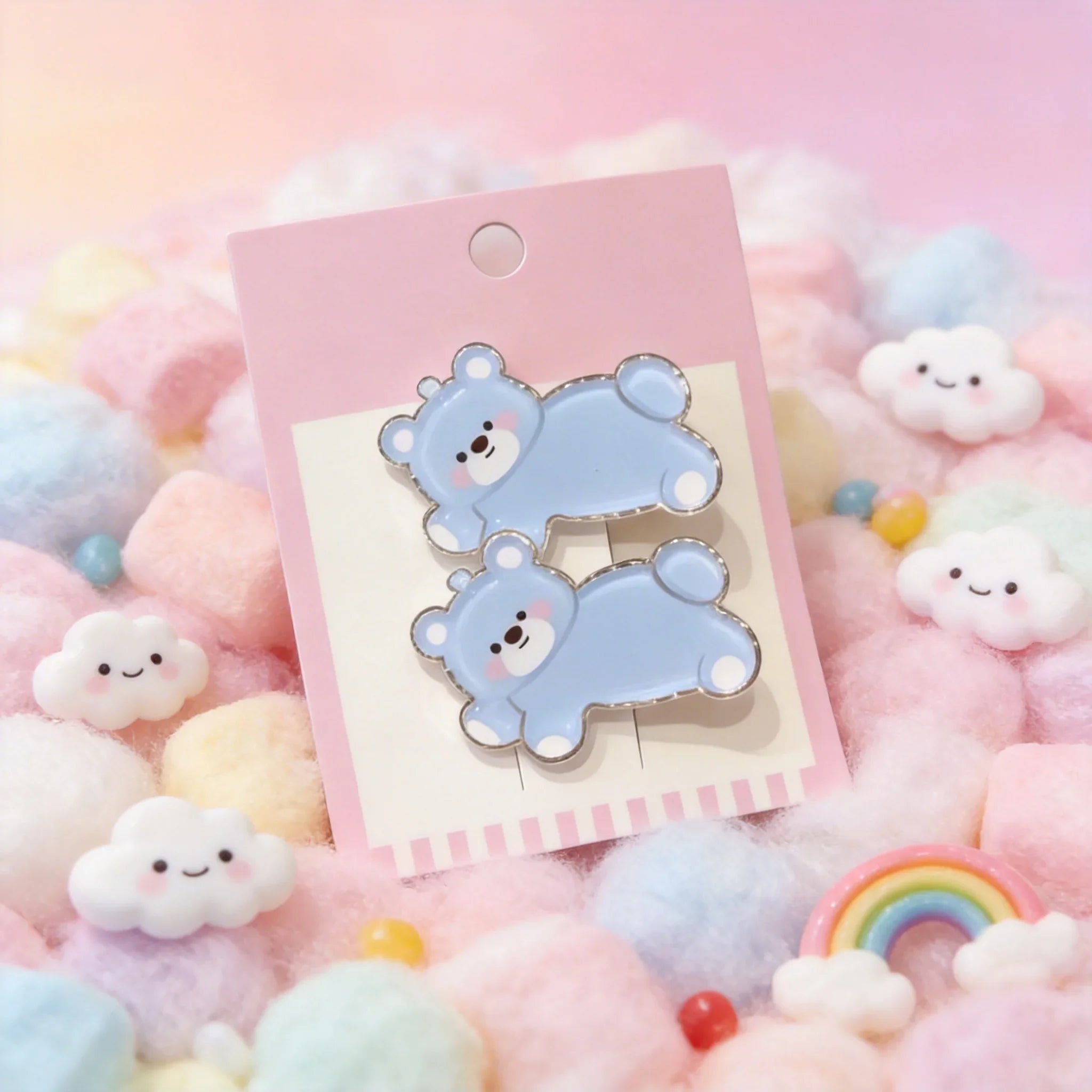 Cute Blue Bear Hair Clip