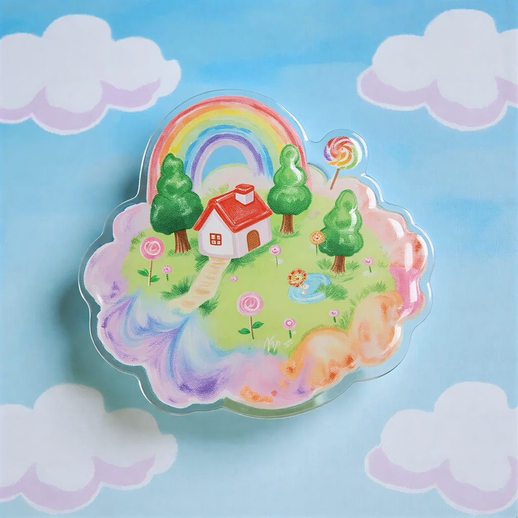 Rainbow Dream House Phone Grip Stand