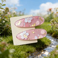 Pink Sakura Gold Foil Hair Clip