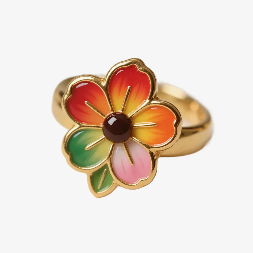 Colorful Flower-Shaped Rings