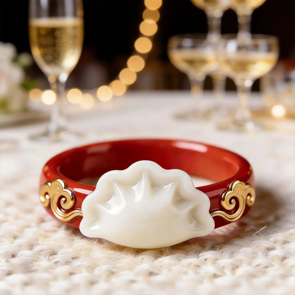 Red Auspicious Cloud Dumpling Ring