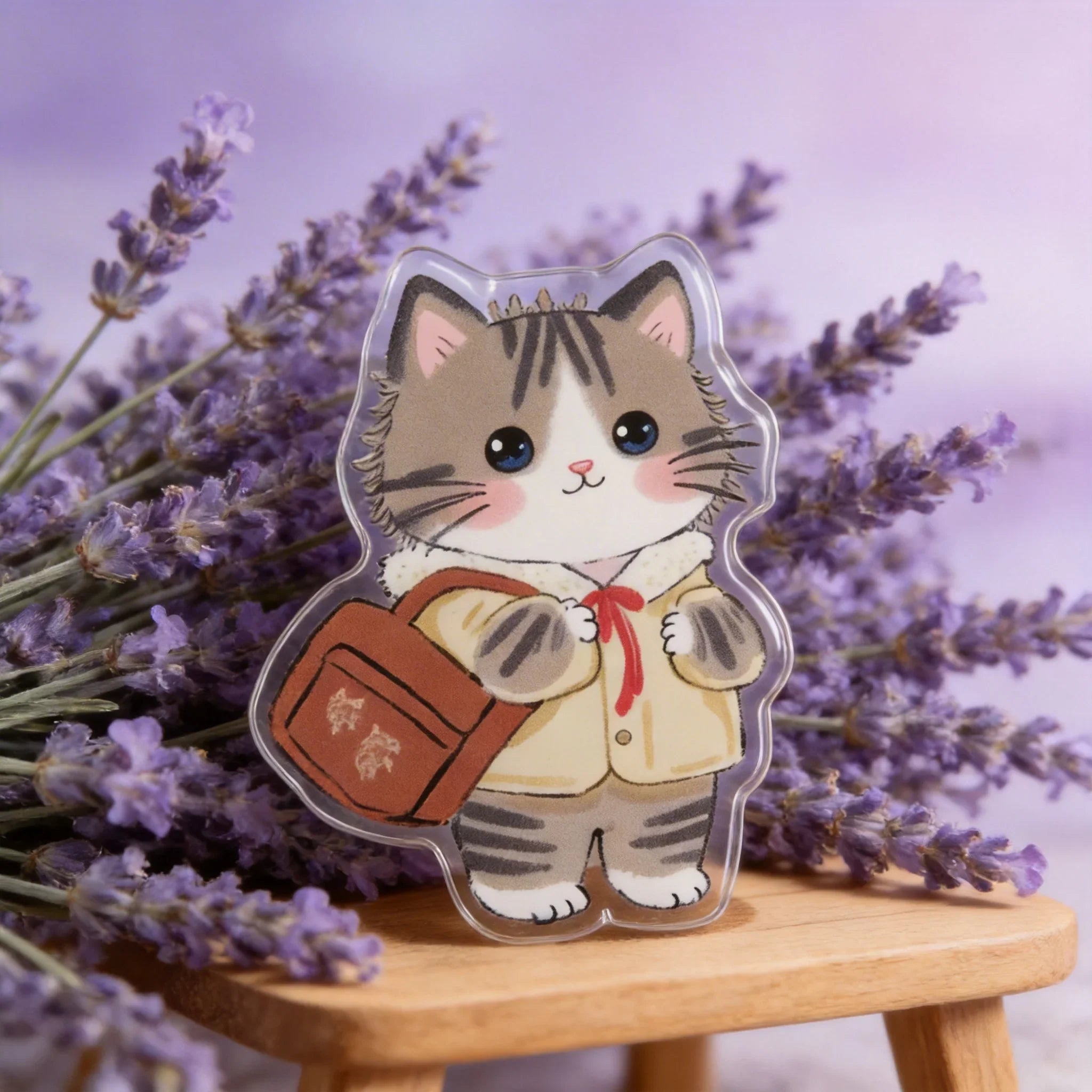 Autumn Cute Cat Phone Grip Stand