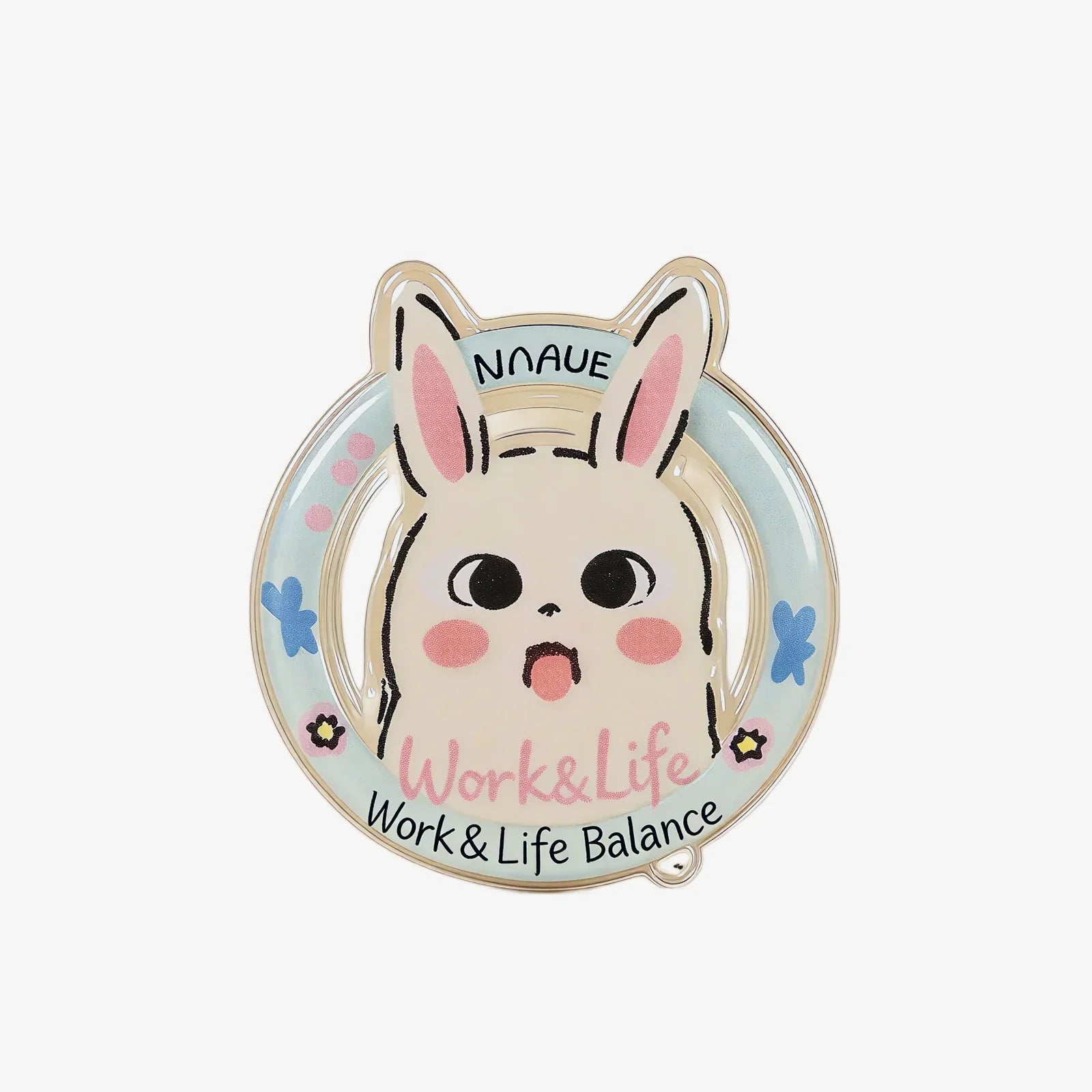 Cute Rabbit Work-Life Balance Phone Grip Stand