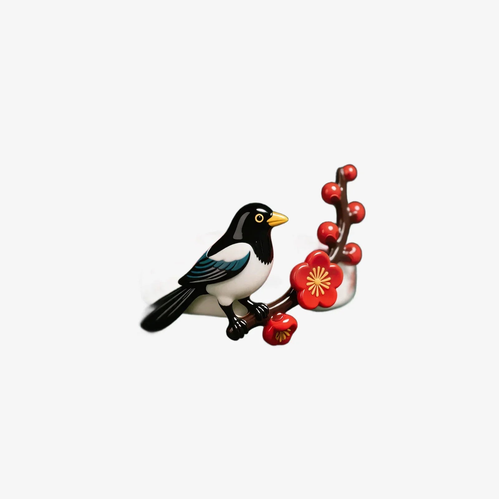 Magpie And Plum Blossom Rings