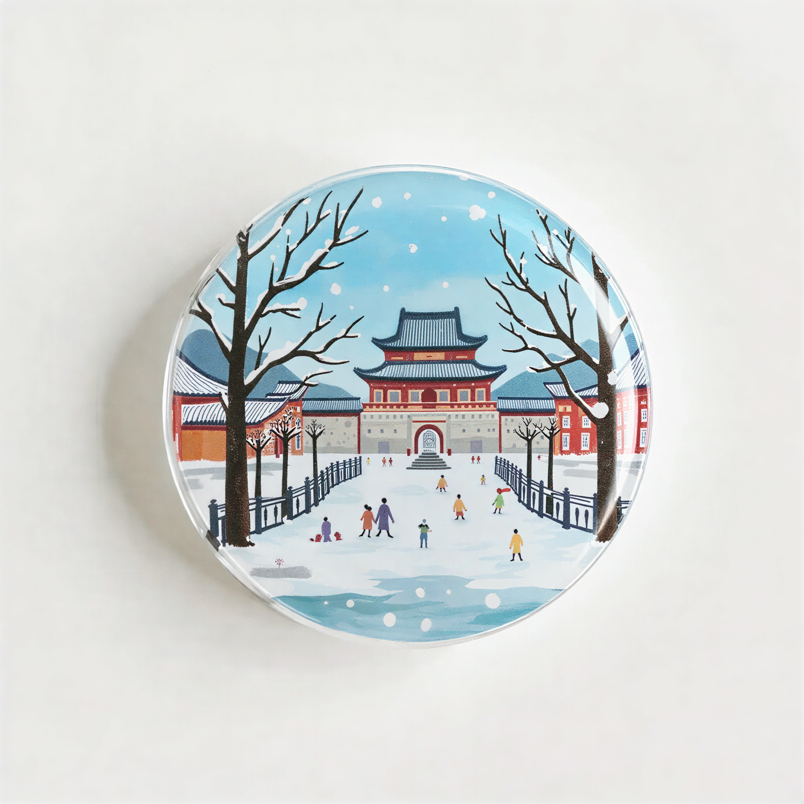 Winter Ancient Architecture Scenery Phone Grip Stand