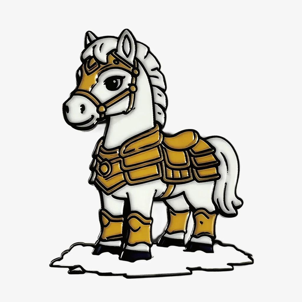 Armored White Horse Fridge Magnet