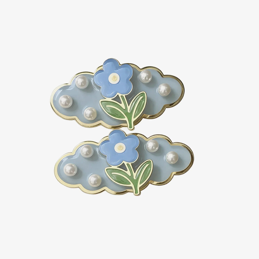 Cloud Floral Decor Hair Clip