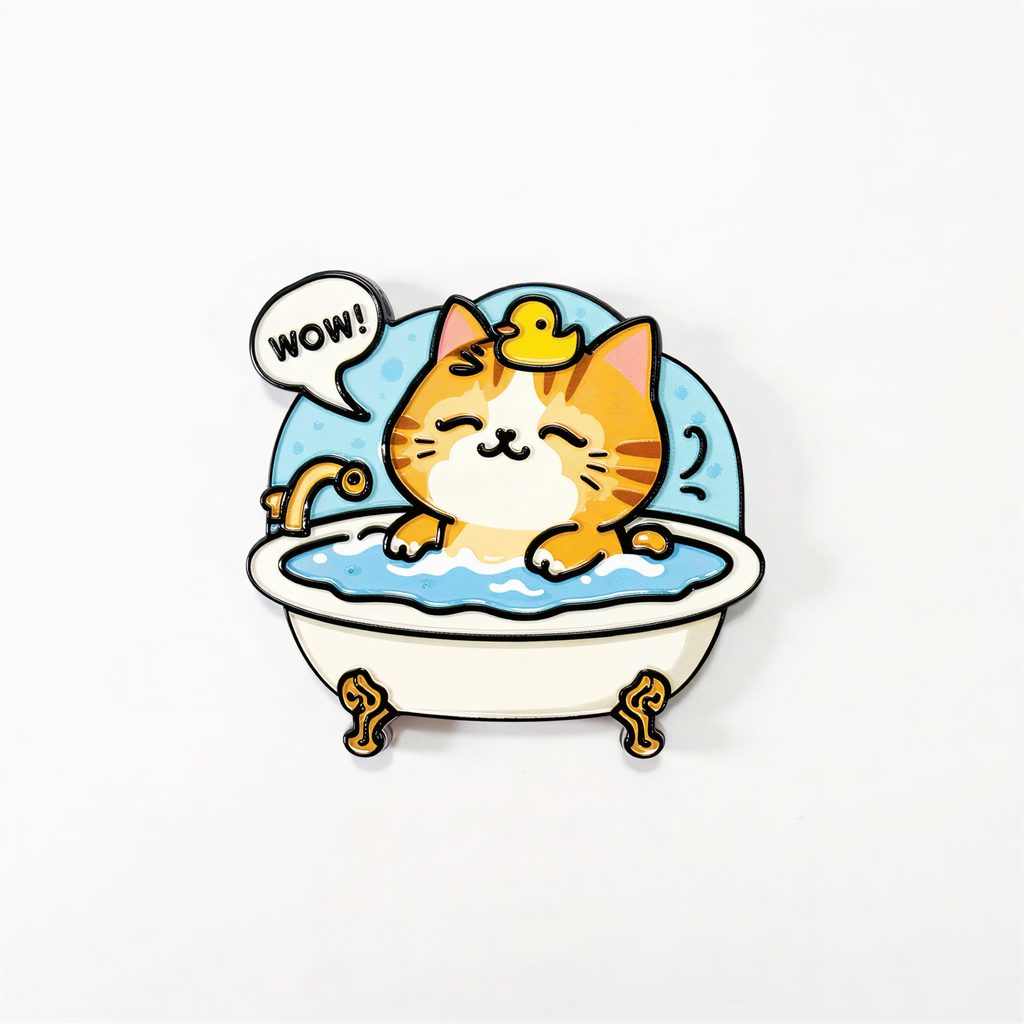Cat Bathing Fun Fridge Magnet
