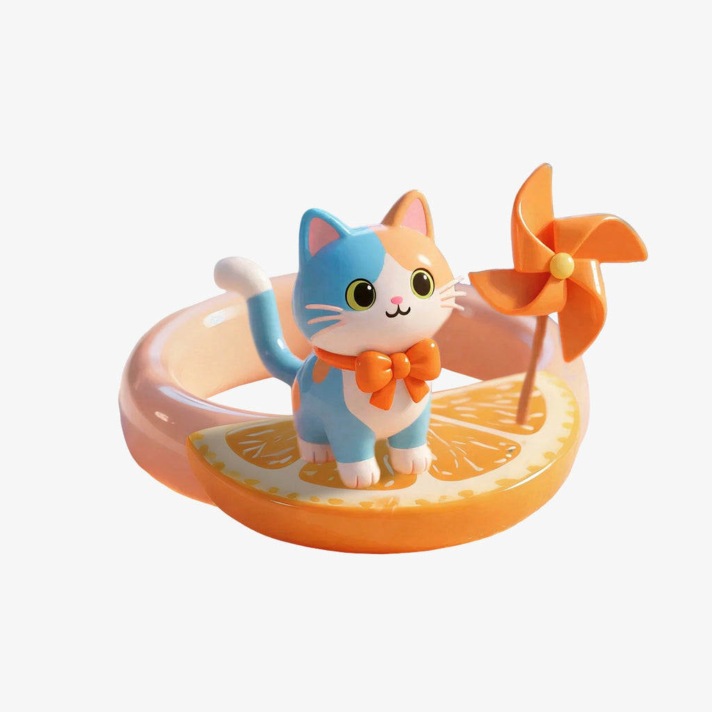 Cute Cat Windmill Orange Slice Ring