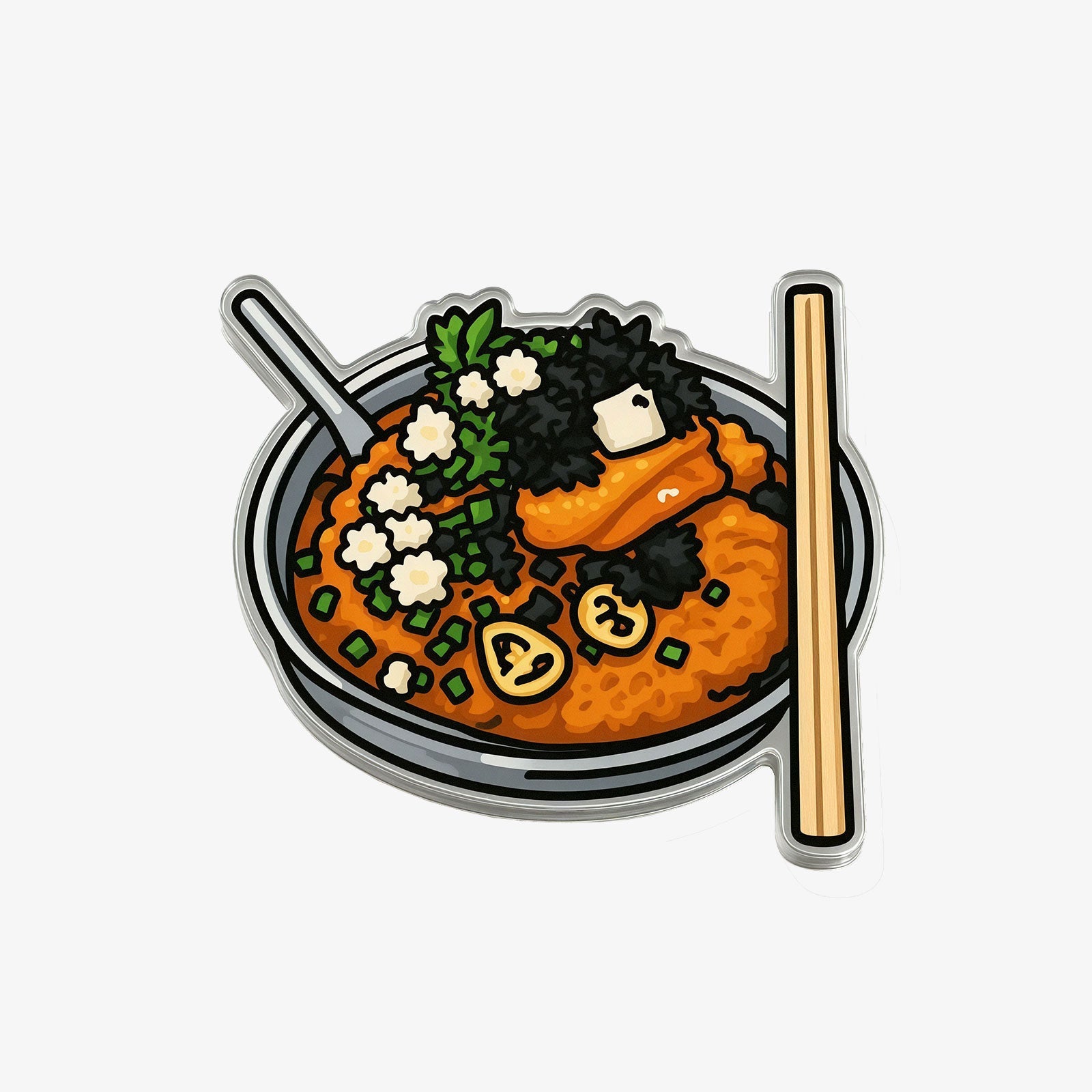 Fried Egg Snail Rice Noodles Fridge Magnet